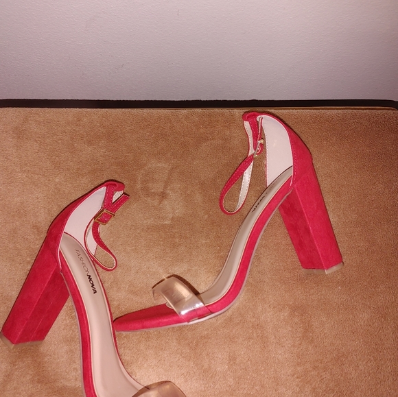 Red Heel Transparent Sandals - Picture 3 of 4